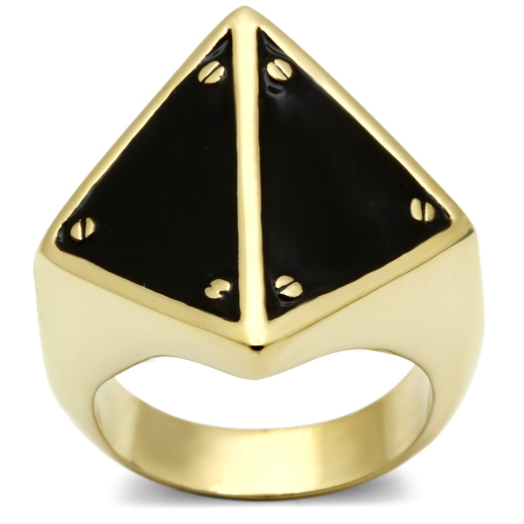 GL325 IP Gold(Ion Plating) Brass Ring with Epoxy