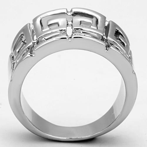 3W329 Rhodium Brass Ring with No Stone in No Stone