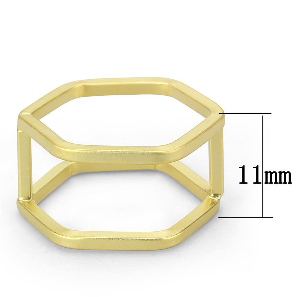 LO4264 - Matte Gold Brass Ring with No Stone